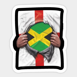 Jamaica Flag English Flag Ripped - Gift for Jamaican From Jamaica Sticker